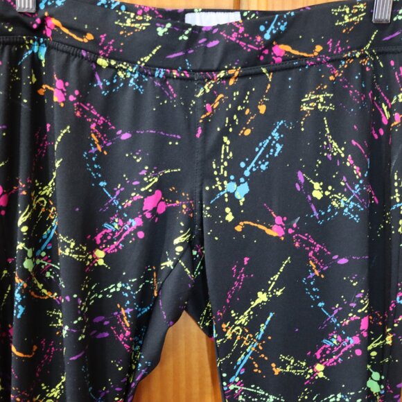 Tipsey Elves Bright Colorful Splatter Paint 80s Vibe Leggings XL - Picture 2 of 8